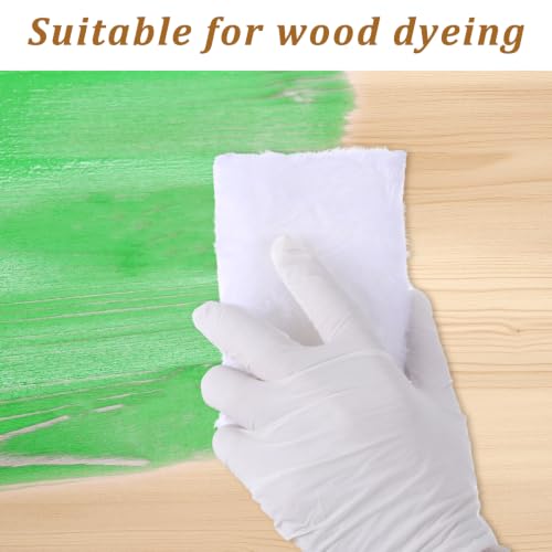 20 Pcs Wood Staining Applicator Kit Microfiber Stain Sponge Pads with Disposable Nitrile Gloves Reusable Stain Sponge Pads for Wood and Oil Based Finishes (White)