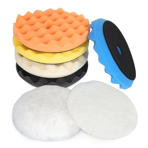 Autolock 5 Inch Buffing Polishing Pads, 7 Pcs 5'' Waffle Foam Buffing Pad - size: 5.5 inch 7 pack