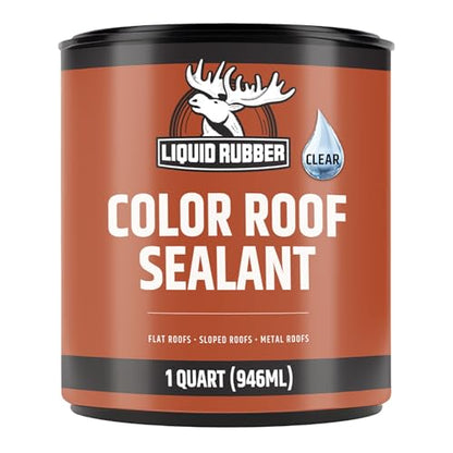 Liquid Rubber Color Roof Sealant - Flat & Metal, Clear, 1 Quart - color: Clear, size: 1 Quart