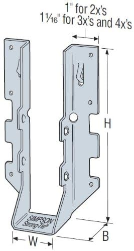 Simpson Strong-Tie Joist Hanger LUS28-2Z - Double Shear, ZMAX, Galvanized - 2x8, 50 Pack