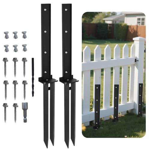 2 Pcs Black Fence Post Repair Kit