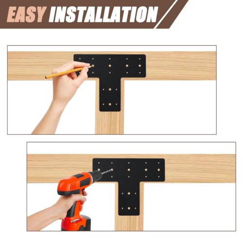 4 Pack 17''x5'' T Post Timber Brackets for Wood 6X6 Post - size: T shape