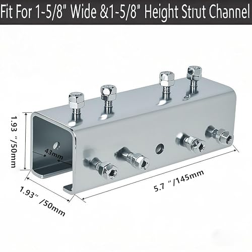 Strut Channel Connector Extend Bracket,3.1mm Thickness U Shaped Splice Connector Joiner Extend Mounting Bracket Connection for 1-5/8" Wide 1-5/8" Height Strut Channel (4 PCS) - size: 4 PCS