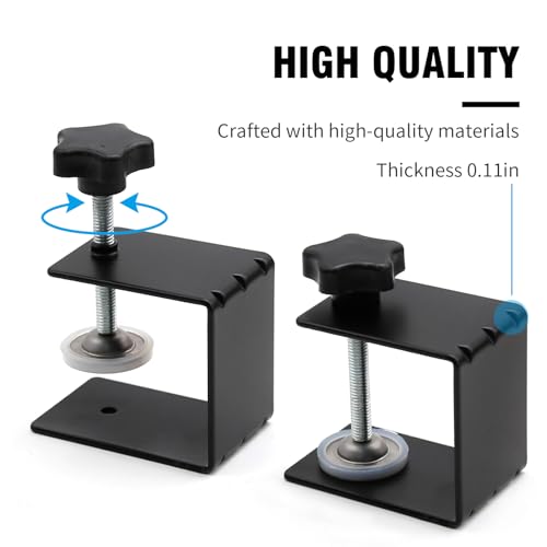 2Pcs Universal Drawer Clips - Front Installation C-clamp Cabinet Mounting Clamps with Soft Silicone Pad