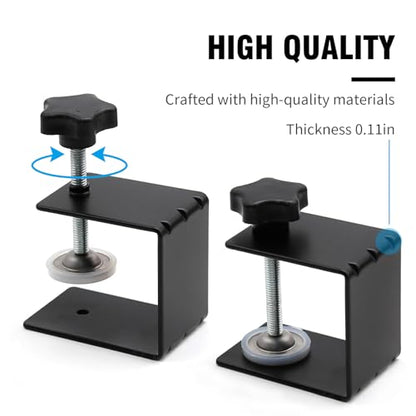 2Pcs Universal Drawer Clips - Front Installation C-clamp Cabinet Mounting Clamps with Soft Silicone Pad