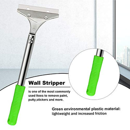 Mudder 4 Inch Razor Blade Scraper Tool Floor Wallpaper Paint, Green, 3 Pcs - color: Green