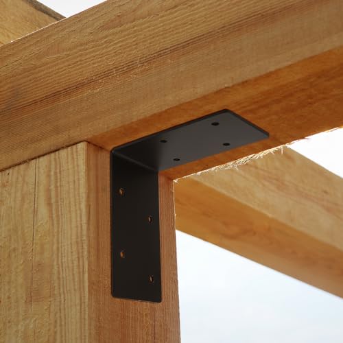 4 PCS Heavy Duty Steel Corner Brackets,6"x6"x3"L Right Angle Bracket - style: 7 Shape（6X6X3)