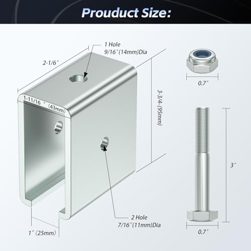 Strut Channel Connector Extend Bracket Connection for use with 1-5/8" Wide and 1-5/8" Height Strut Channel (2) - style: 2 pack Connector Extend Bracket