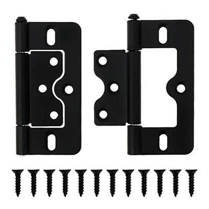 Non-Mortise Cabinet Hinges, 3 Inch Black, 6Pcs - color: Black, size: 3 Inch Butterfly