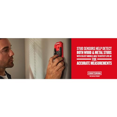 CRAFTSMAN Stud Finder, 1.5”, With AC Detection, Batteries Included (CMHT77621)