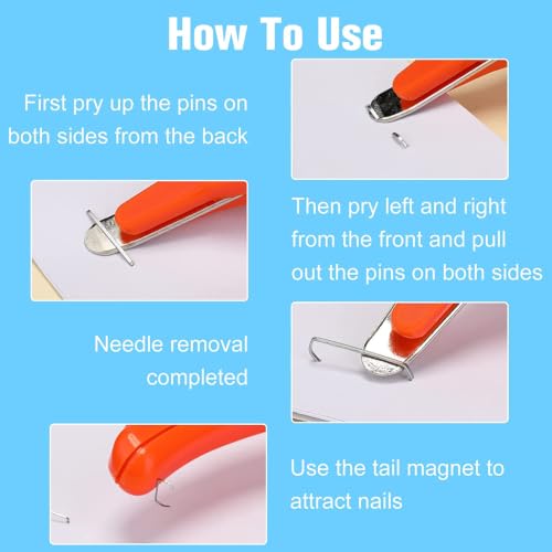 Staple Remover Professional Magnetic Staple Remover Puller Staples Remover Staple Removal Tool for School Office Home (red) - color: Red