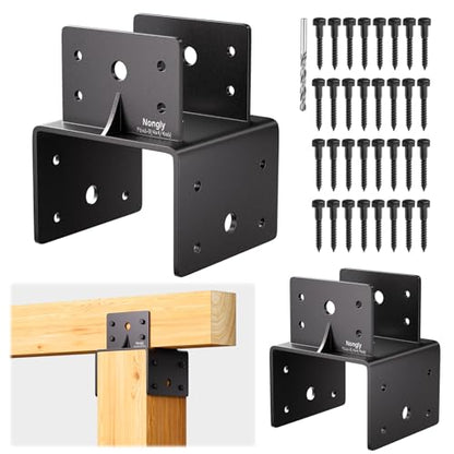 Post Anchor Connector Post Base Bracket for Supporting Wood Beams (2Pack, 6x6-4x6) - size: 6x6-4x6, style: 2Pack