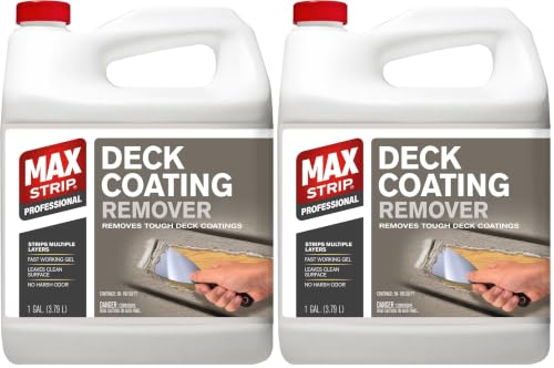 Max Strip Deck Stain & Coating Remover, Heavy Duty Wood Stripper, 1G 2 pack - size: 128 Fl Oz (Pack of 2)
