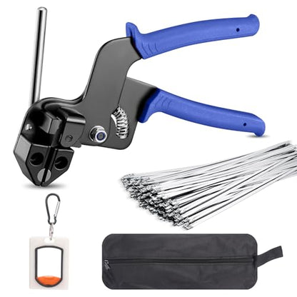 Metal Zip Tie Gun Kit with 200 Pcs 12" Stainless Steel Cable Ties - color: Silver, size: 12 inch (200 pcs) + Tool (0.12-0.47 inch)