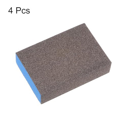 HARFINGTON 4pcs Sanding Sponge Blocks #100 (240-320 Grits) Wet/Dry Hand Sanding Sponges, 100x70x25mm Foam Sanding Block Pad for Polishing Kitchen Metal Wood Drywall Furniture, Brown&Blue - color: Brown, Blue, size: 240-320 Grits