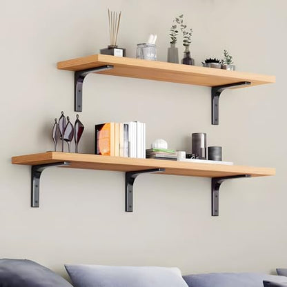 10 x 8 Inch Metal Shelf Bracket, Heavy Duty Shelf Support Bracket - size: 10 x 8 Inch (4 PCS)