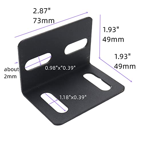 Angle Bracket 4Pcs 90Deg L T Shape Adjustable 2.87x1.93in - size: 73x49x49 T 4Holes
