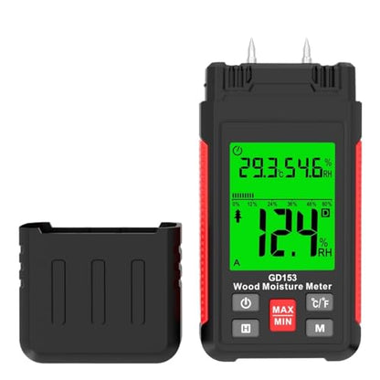 Digital Wood Moisture Meter Humidity Tester Hygrometer Timber Damp Detector LCD Display Cement Brick