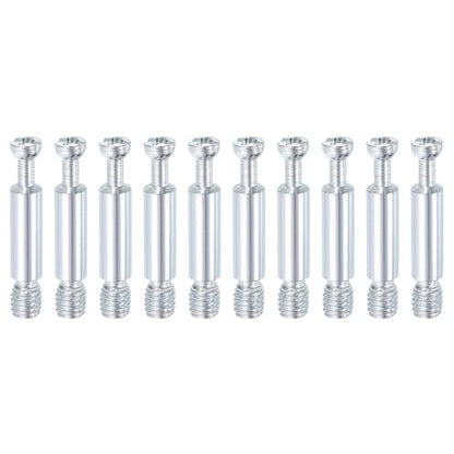 uxcell 10Pcs 35mm Furniture Connecting Fittings, Thread Bolts Dowels Screws, Metal Dowel Fitting Fasteners for Cabinet Drawer and Wardrobe Furniture, Silver - size: 35mm
