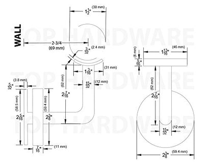 (60-Pack) Stainless Steel Wall Mount Stair Handrail Bracket w/Base Flange Cover, Satin Finish WB-C838RS,(for Round Railing) - style: For Round Railing (60-Pack)