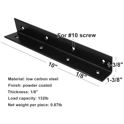 4 Pack 10" Wide Corner L Bracket, Stair Stringer Hanger - size: 10 Inch