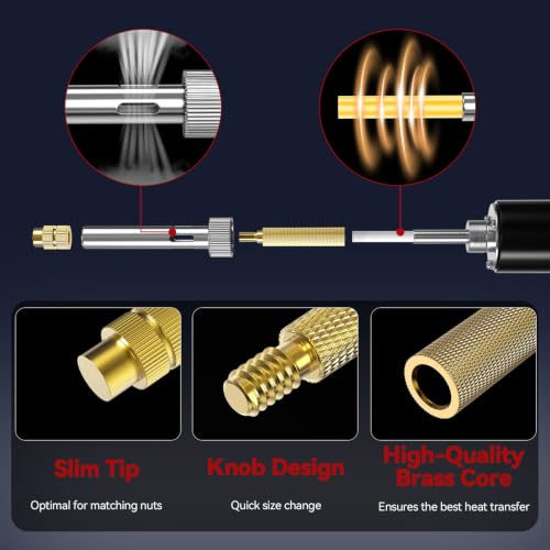 Heat Set Insert Kit 665PCS Threaded Inserts with 60W Soldering Iron, M4 Nuts, Quick Change Tips, Tweezers & Stand for 3D Printing, Plastic Thread Repair and DIY Projects - size: M4-665