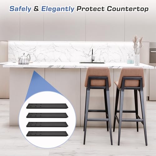 Countertop Support Brackets Heavy Duty 4 Pack 1/4" Thick 12 Inch Flat Hidden Knee Wall Countertop Bracket for Granite Quartz Wood Concret Countertops Screws Included - size: 12 inch-4 Pack