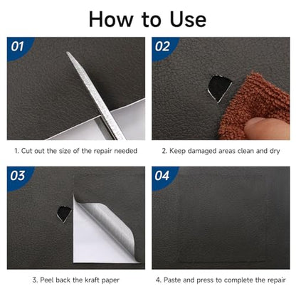 Lifeshoon Leather Repair Patches, Self Adhesive Vinyl for Couches Furniture - color: Dark Grey, size: 17X158 inch