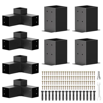 Pergola Kit, 3-Way Pergola Brackets for 4"x 4" (Actual 3.5" X 3.5") - size: 4"x 4" (Actual 3.5" X 3.5")