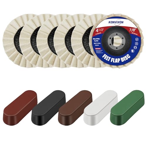 11PCS 4-1/2" Wool Felt Polishing Discs & Polishing Compounds Set