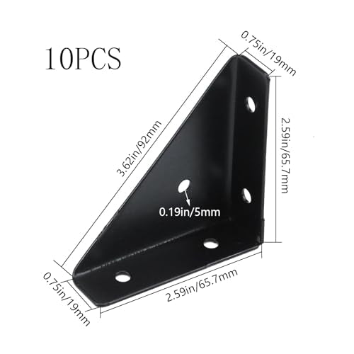 Dnyta 10 Pcs Heavy Duty Triangle Corner Braces Brackets Right Angle Bracket - style: 10pcs