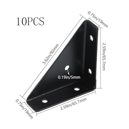 Dnyta 10 Pcs Heavy Duty Triangle Corner Braces Brackets Right Angle Bracket - style: 10pcs