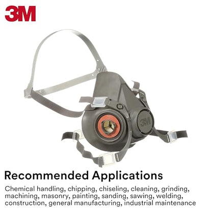 3M Half Facepiece Reusable Respirator 6100, NIOSH, Small - style: Small