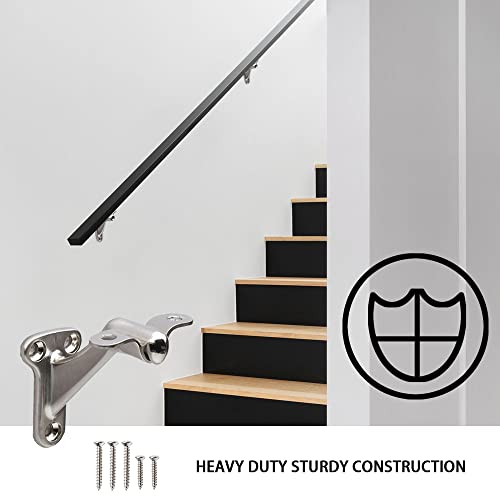 Triumph Hardware,3 Pack,3" Heavy Duty handrail Bracket Matte Black,Stair Railing Bracket DIY Easy Installation Hardware - color: Matte Black