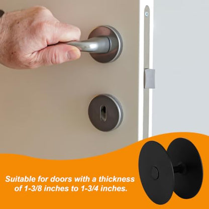 Penitue 6pcs Door Hole Cover Plate, Deadbolt Lock Cover (Black) - color: Black