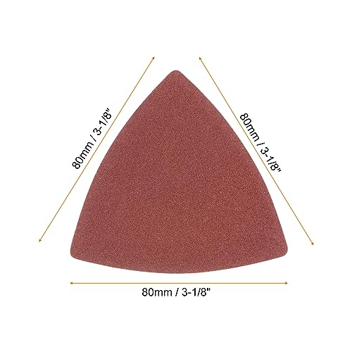 HARFINGTON 60pcs Triangular Hook & Loop Sandpapers 180 Grits 3-1/8" Aluminum Oxide Sanding Pads Random Orbital Mouse Detail Sander Papers Oscillating Multi Tool Sheets - size: 180 Grits