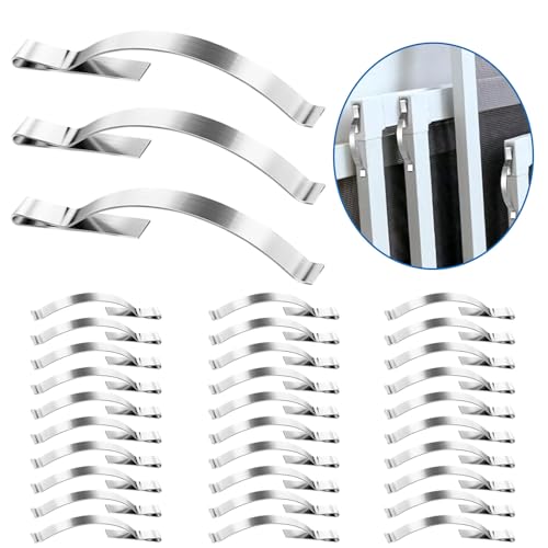 30PCS Window Screen Tension Spring Clips for Aluminum Channels