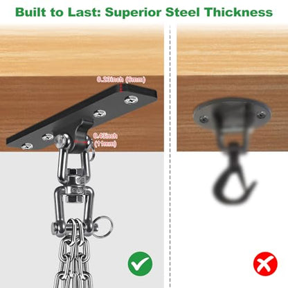 SELEWARE Heavy Duty Punching Bag Hanger, Steel I Beam Clamp for Heavy Bag - color: H: Ceiling Mount Punching Bag Hanger with Chain