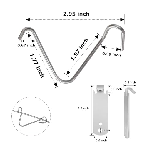 500Pcs T-Post Clips Pre-Cut Galvanized Steel with 2 Pack Fence Wire Twister