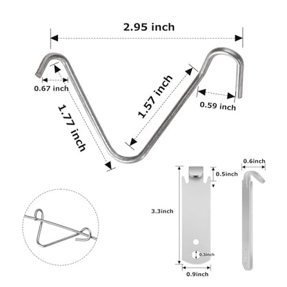 500Pcs T-Post Clips Pre-Cut Galvanized Steel with 2 Pack Fence Wire Twister