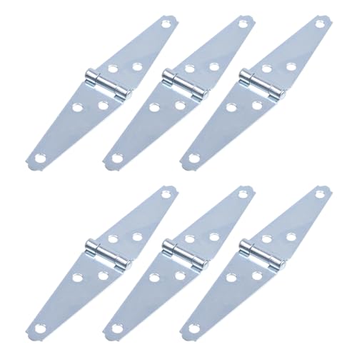 Geesatis 3" Strap Hinges Heavy Duty Gate Hinges,Iron,6Pcs Silver - color: Silver, size: 3inch(6Pcs)