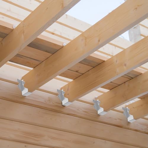 20 Pcs 2x4 Joist Hangers for Wood,18 Gauge Metal Face Mount Joist Hanger, Lu24 Joist Hangers Galvanized, Hurricane Ties for Rafter, Rafter Brackets 2x4 for Deck,Floor,Roof Overhang and Ceiling Joist - size: 20 Pcs 2x4 Joist Hanger, style: Silver
