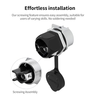 CNLINKO LP-28 2-Pin Waterproof Connector Screw Lock Circular Connector, IP68 Quick Plugging Aviation Connector, M28 Single Hole Socket Panel (2-PIN Screwing) - size: 2-Pin Screw-Assembly, style: Single-Hole Socket Set