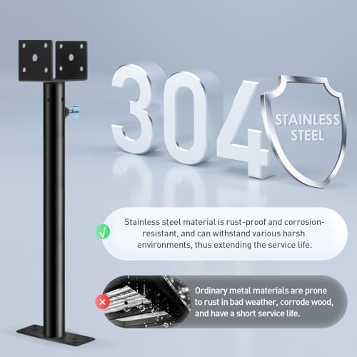 3 Pack 3.6" 304 Saddle Stainless Steel Roof Riser for Patio Pergola - color: Stainless Steel