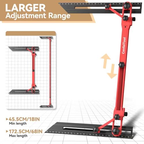 Stair Tread Jig, 72" Adjustable Stair Tread Template Tool for Woodworking