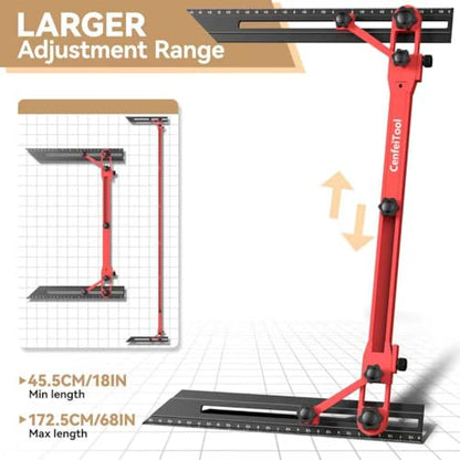 Stair Tread Jig, 72" Adjustable Stair Tread Template Tool for Woodworking