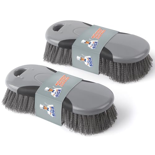 MR.SIGA Multi Purpose Heavy Duty Scrub Brush - Pack of 2 - color: Gray & Black