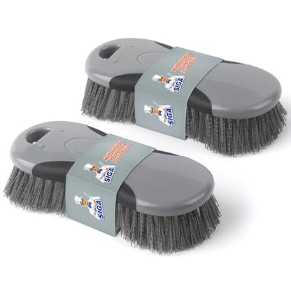 MR.SIGA Multi Purpose Heavy Duty Scrub Brush - Pack of 2 - color: Gray & Black
