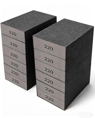 12Pcs Sanding Block Sponge Set, Reusable Sandpaper for Wood & Drywall - color: Deep Gray
