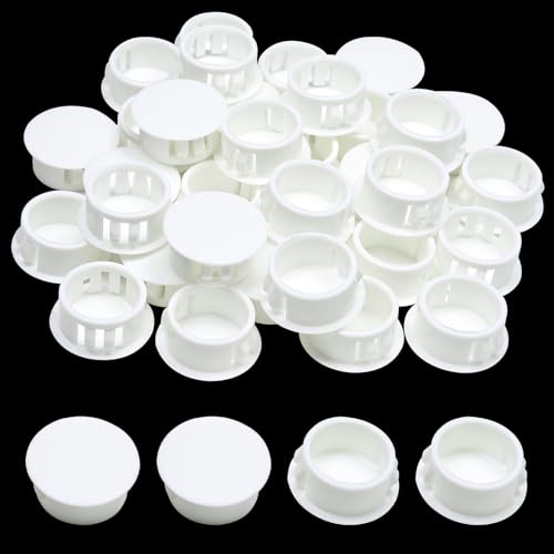 3/4 In/19 mm White Plastic Hole Plugs, Snap in Locking Round Hole - style: 19mm (3/4")